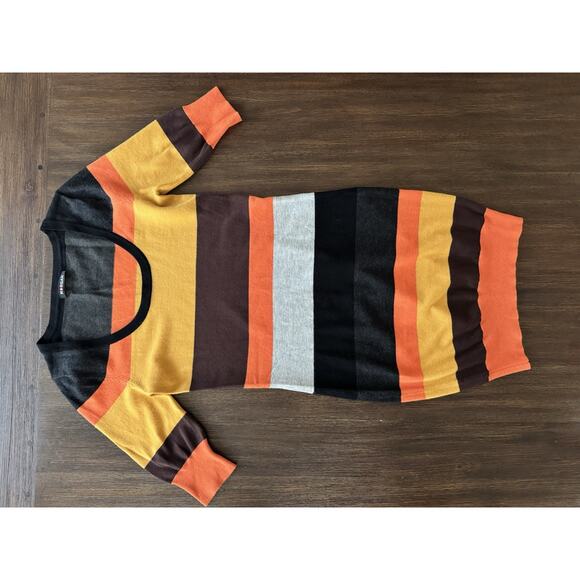 Morgan De Toi Sweater Dress Thanksgiving Fall Colors Knit Y2K Retro S/XS - Picture 5 of 10